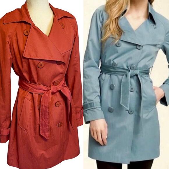 Elie Tahari Coral Trench Coat 3/4 Length Double Breasted Belted Small - Picture 1 of 12